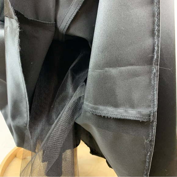 Vintage Jessica McClintock for Gunne Sax Black Satin Halter Evening Dress 3/4 - Picture 11 of 14